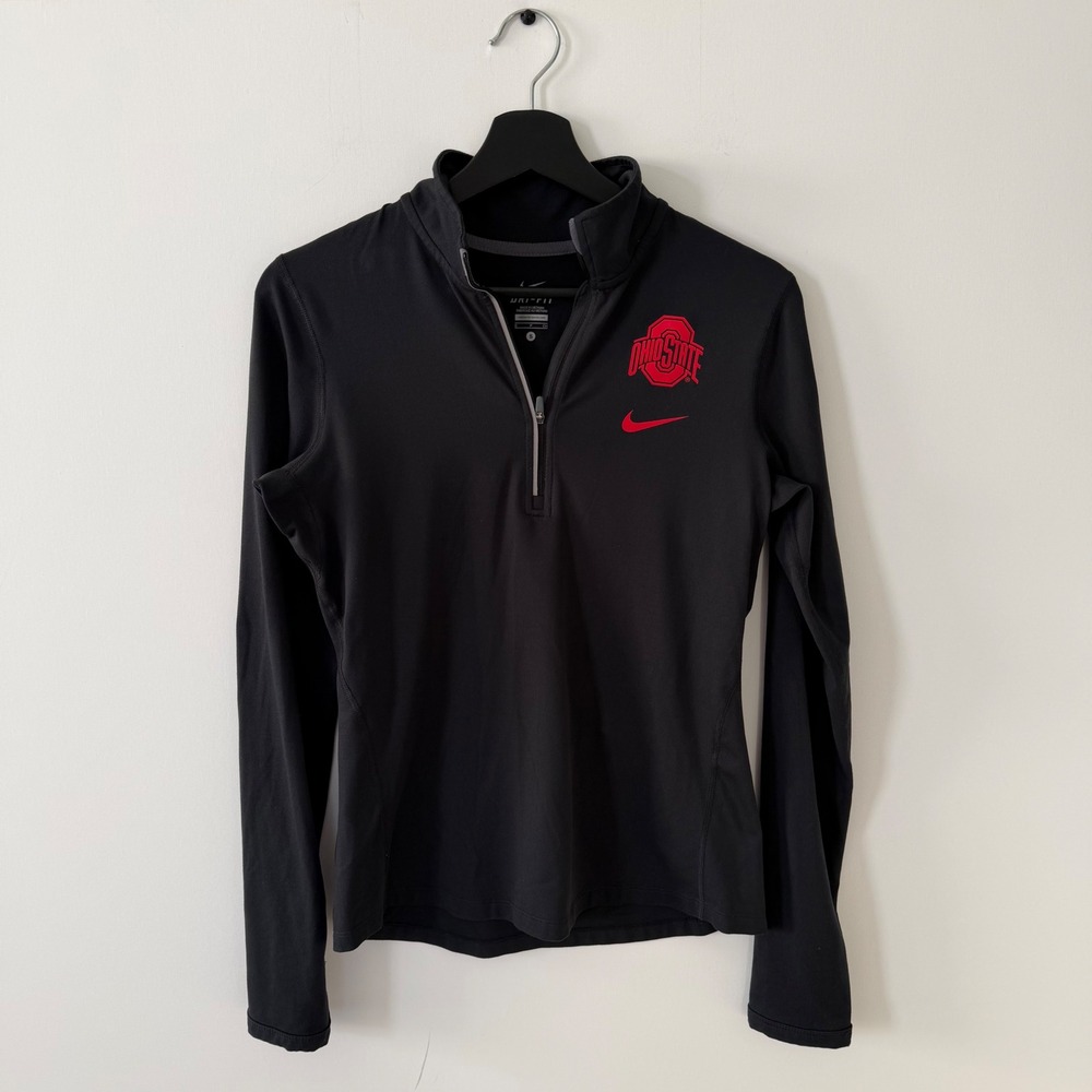 Nike Ohio State Buckeyes Women Black Dri-FIT Quarter Zip Pullover 33157X-OS4